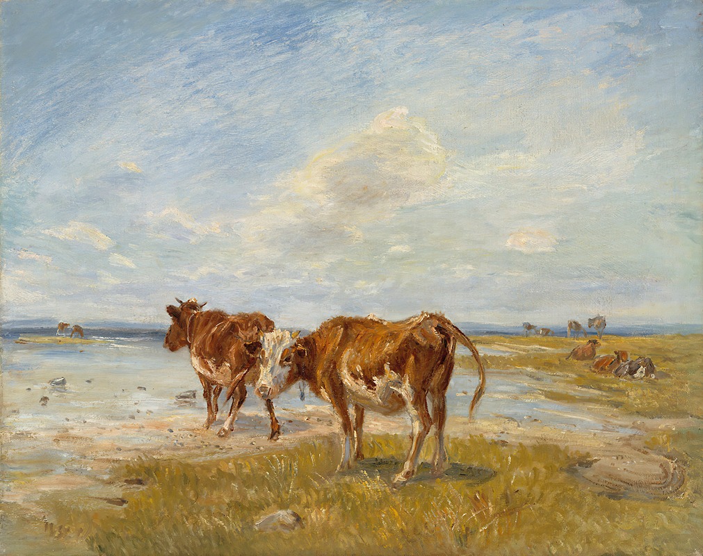 Theodor Philipsen - Cows On The Beach, Sketch