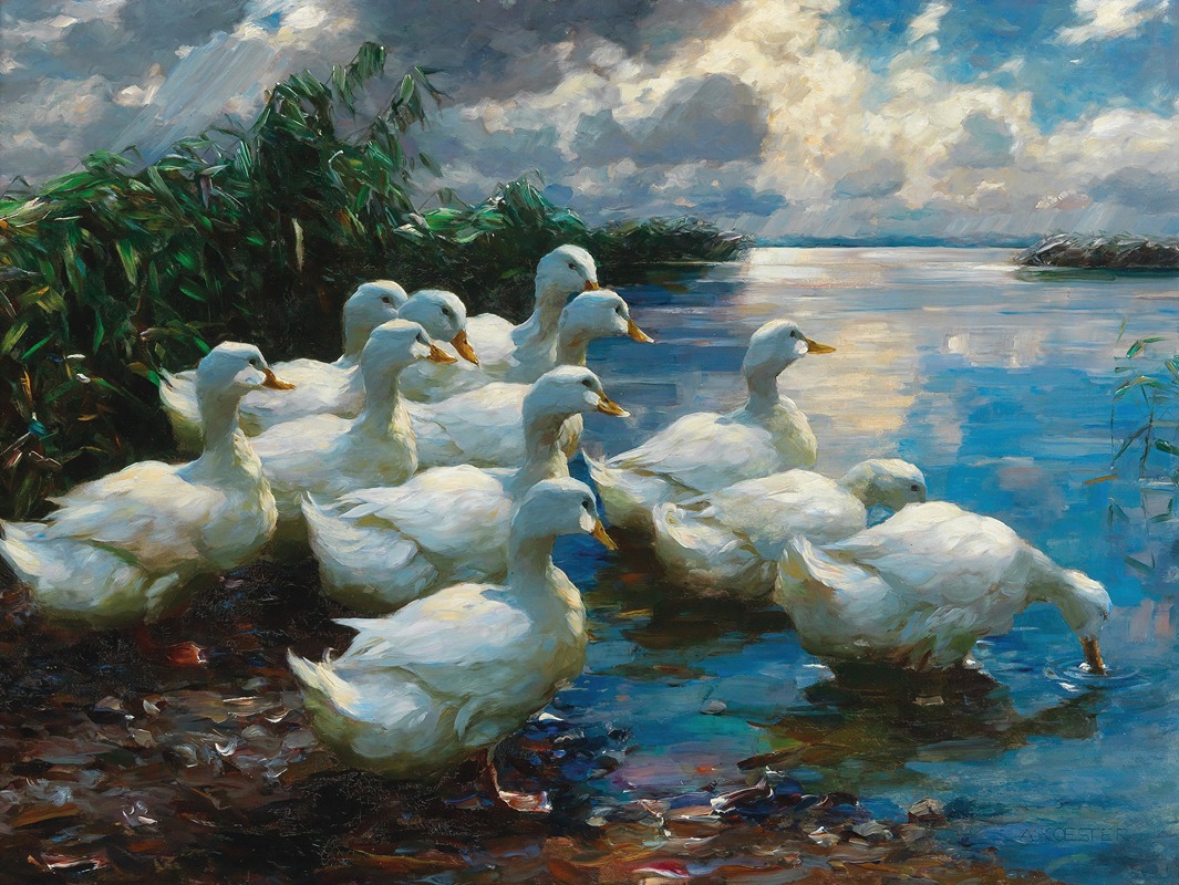 Alexander Koester - Ducks by a lake