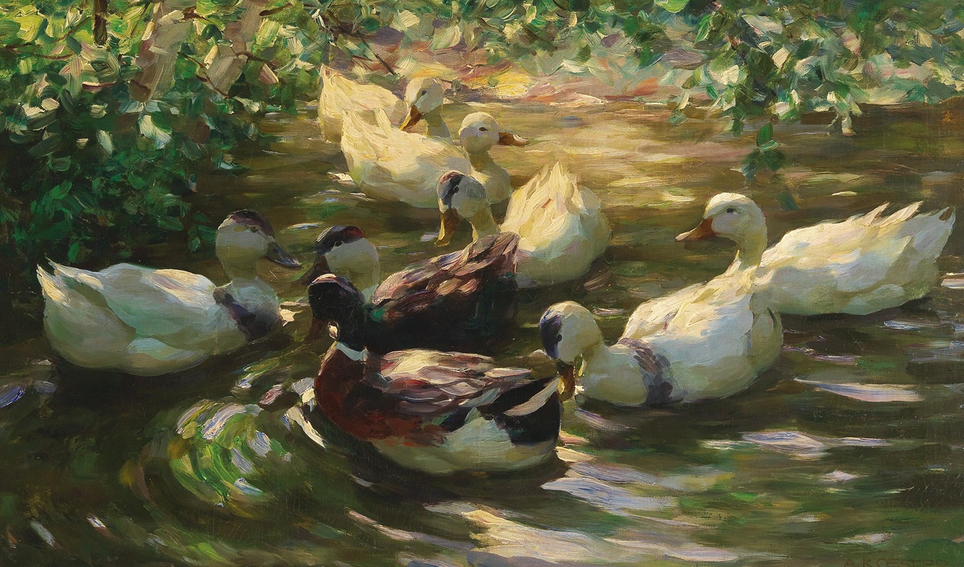 Alexander Koester - Ducks on a Pond