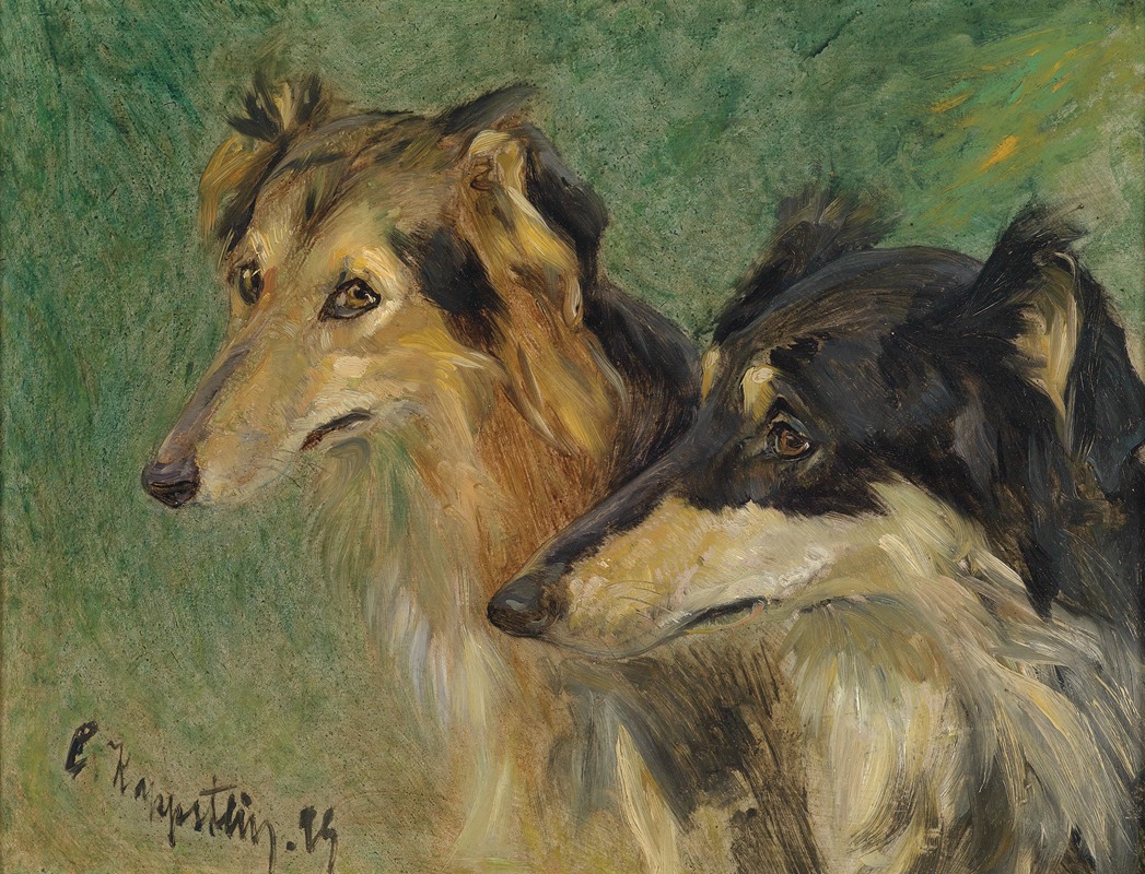 Carl Friedrich Kapstein - Portrait zweier Borzoj-Hunde