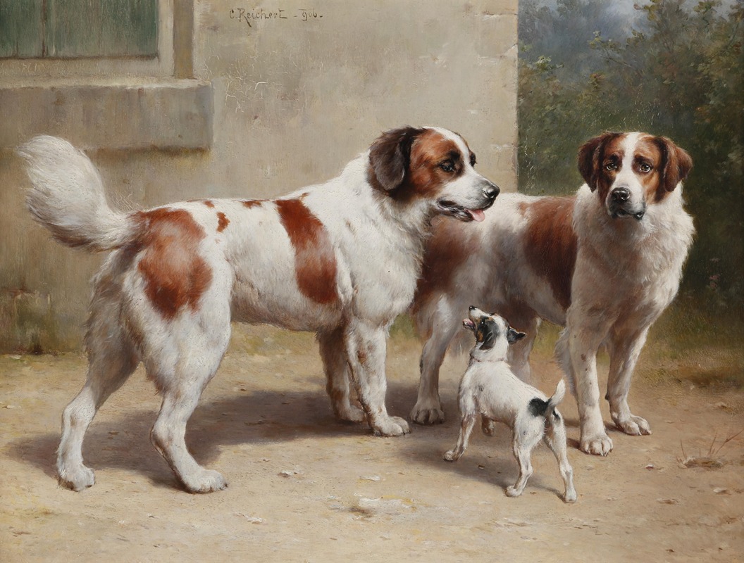 Carl Reichert - Drei Hunde