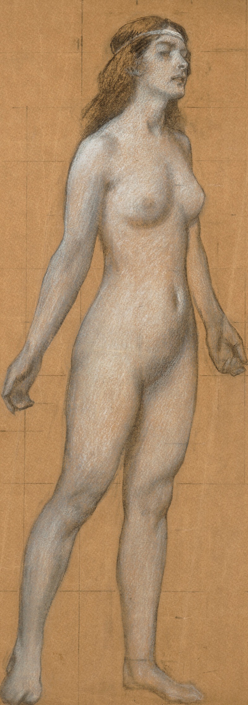 Herbert James Draper - Full-length nude study of Mary Best for ‘Tristram and Yseult’