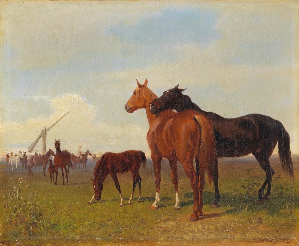 Emil Volkers - Horses on the Puszta