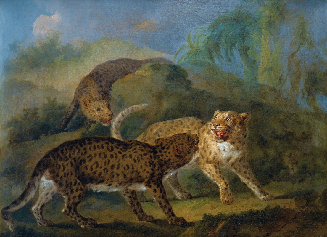 Jacques-Charles Oudry - Trois Leopards