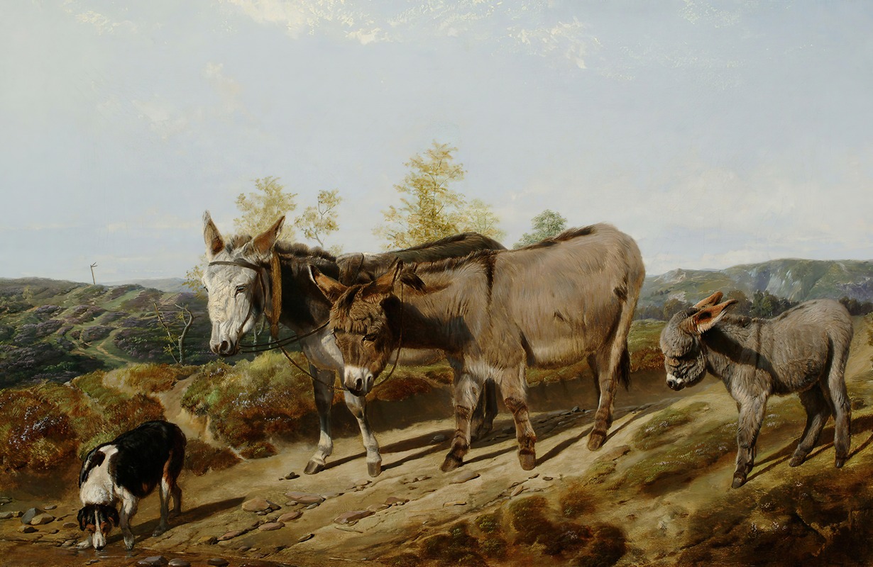 Friedrich Wilhelm Keyl - Donkeys On A Moorland Track