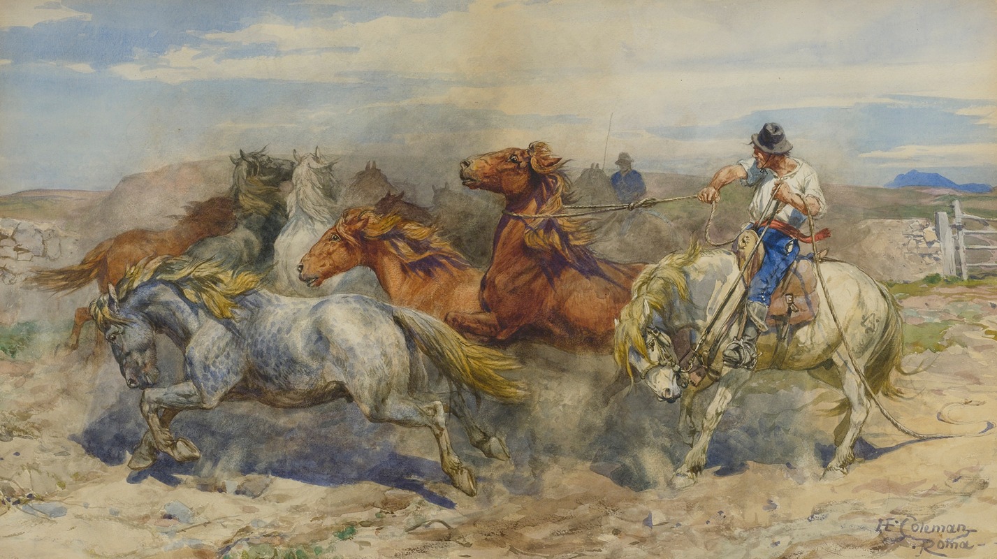 Separating A Stallion by Henry Enrico Coleman - Artvee