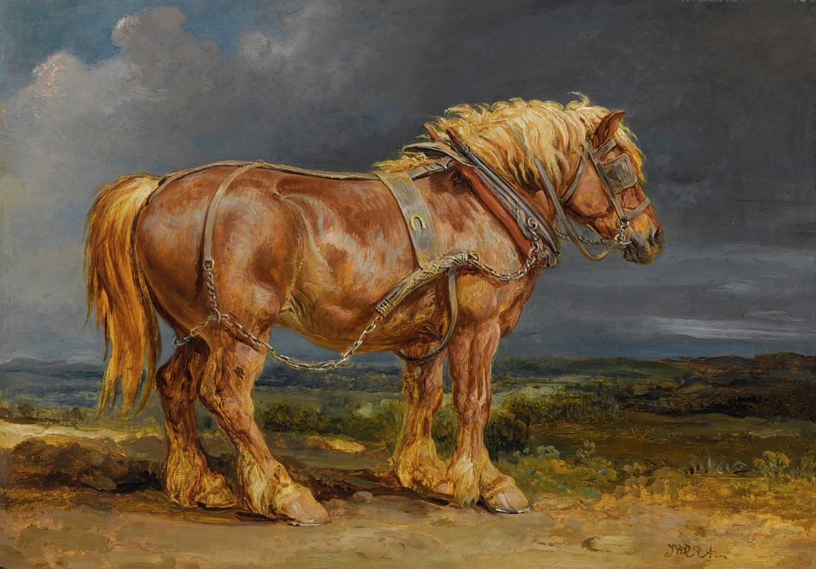 James Ward - Cheshunt The Shire Horse elephant in An Extensive Landscape