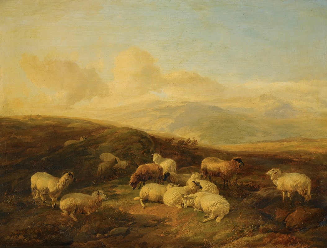 Thomas Sidney Cooper - Sheep In A Moorland Landscape