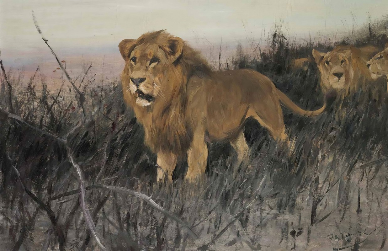 Wilhelm Kuhnert - Löwen In Verbrannter Steppe (Lions In A Burnt Steppe)