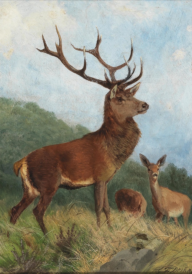 Carl Friedrich Deiker - A Dominant Stag