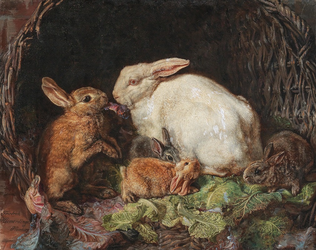 Friedrich Heimerdinger - A Family of Hares
