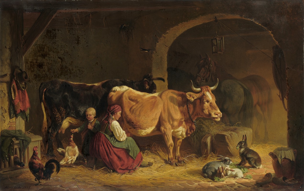 Friedrich Voltz - In the Barn