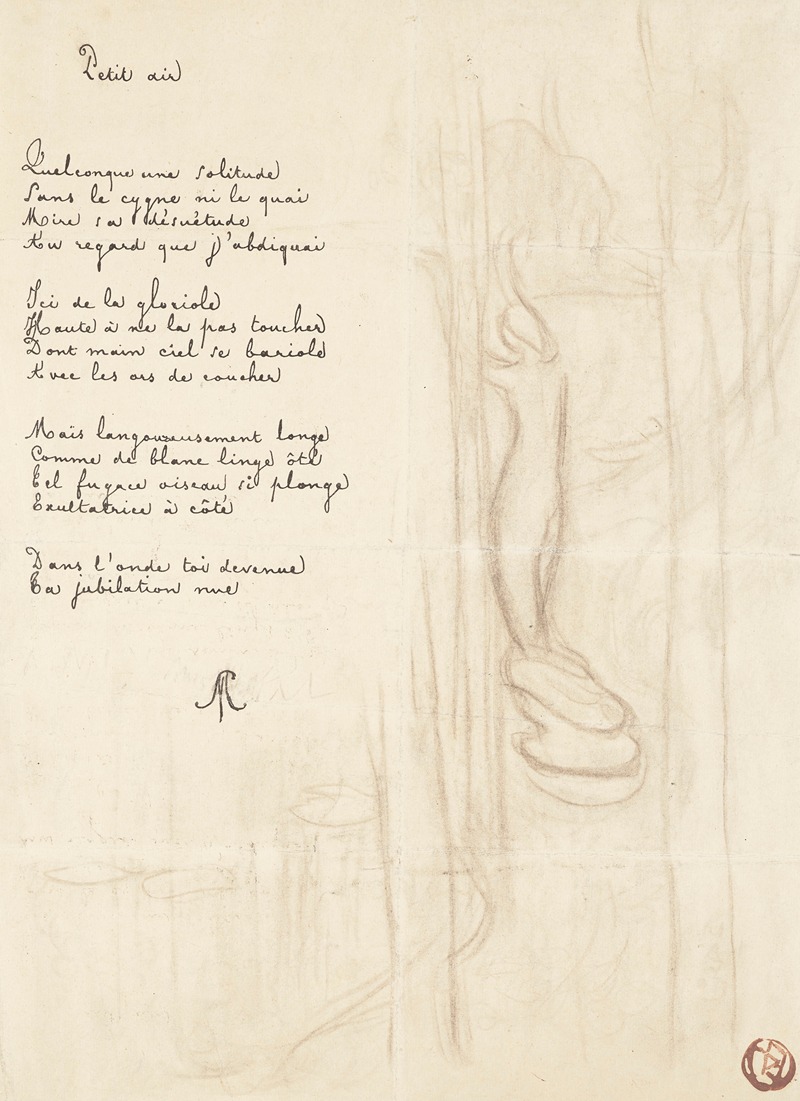 Maurice Denis - Esquisse de l’encadrement lithographié pour ‘Petit air’ de Stéphane Mallarmé