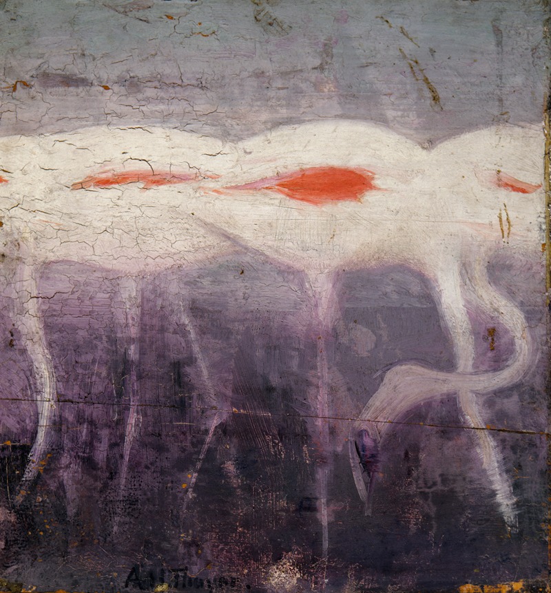 Abbott Handerson Thayer - White Flamingoes, study for book Concealing Coloration in the Animal Kingdom