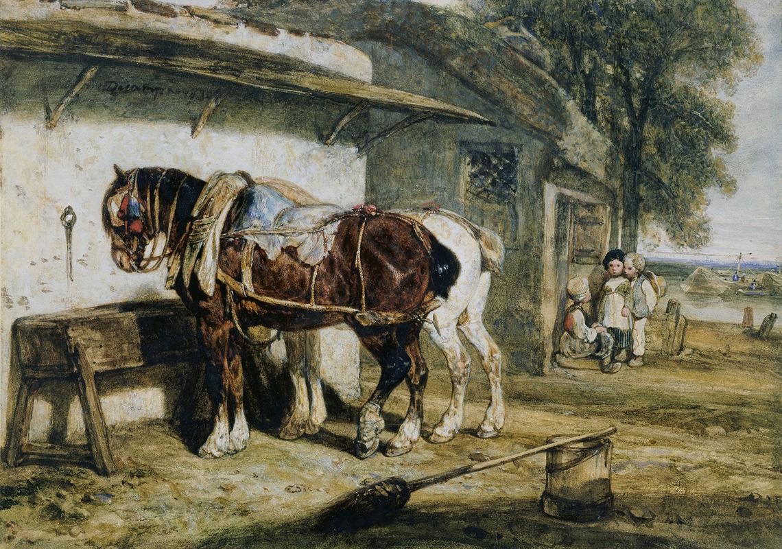 Alexandre-Gabriel Decamps - Cart Horses