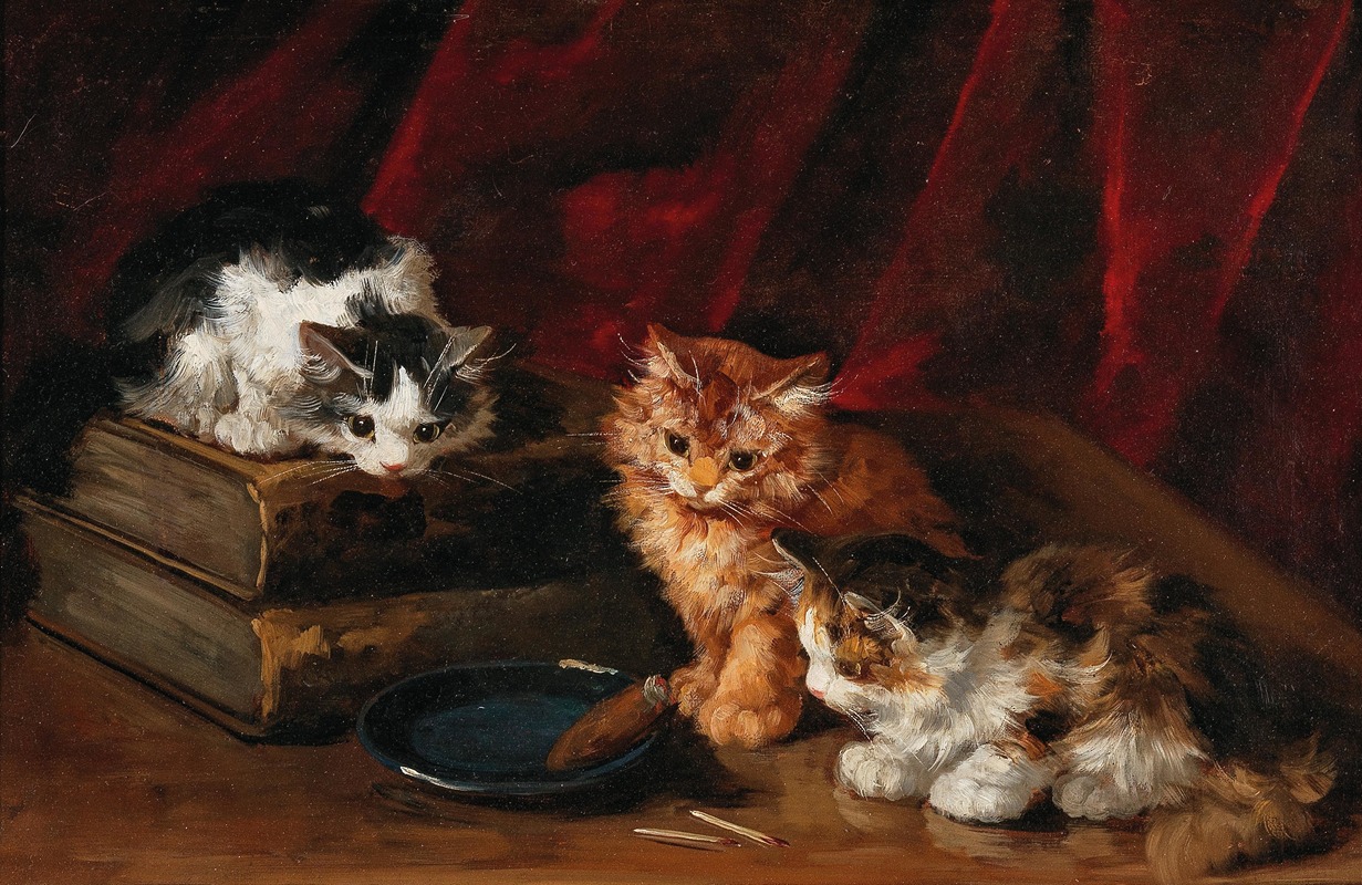 Arthur-Alfred Brunel de Neuville - Perplexed Kittens