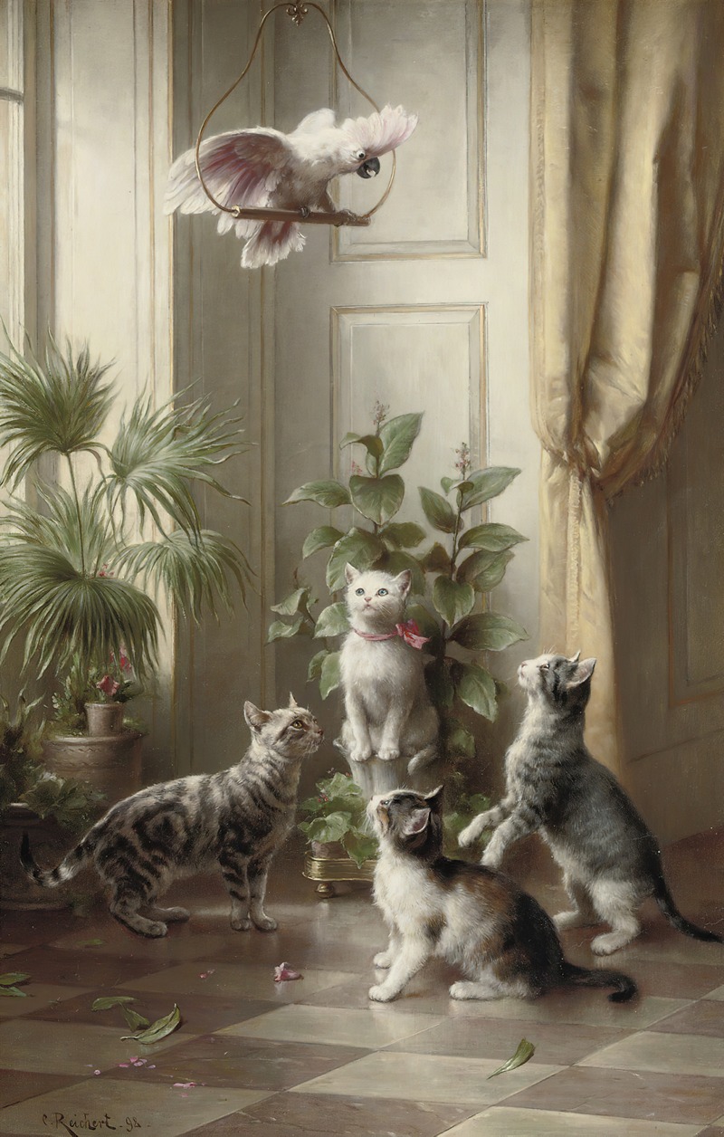 Carl Reichert - Cats and the cockatoo