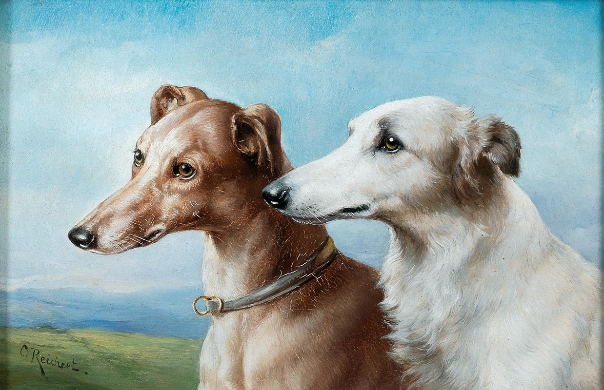 Carl Reichert - Two Greyhounds