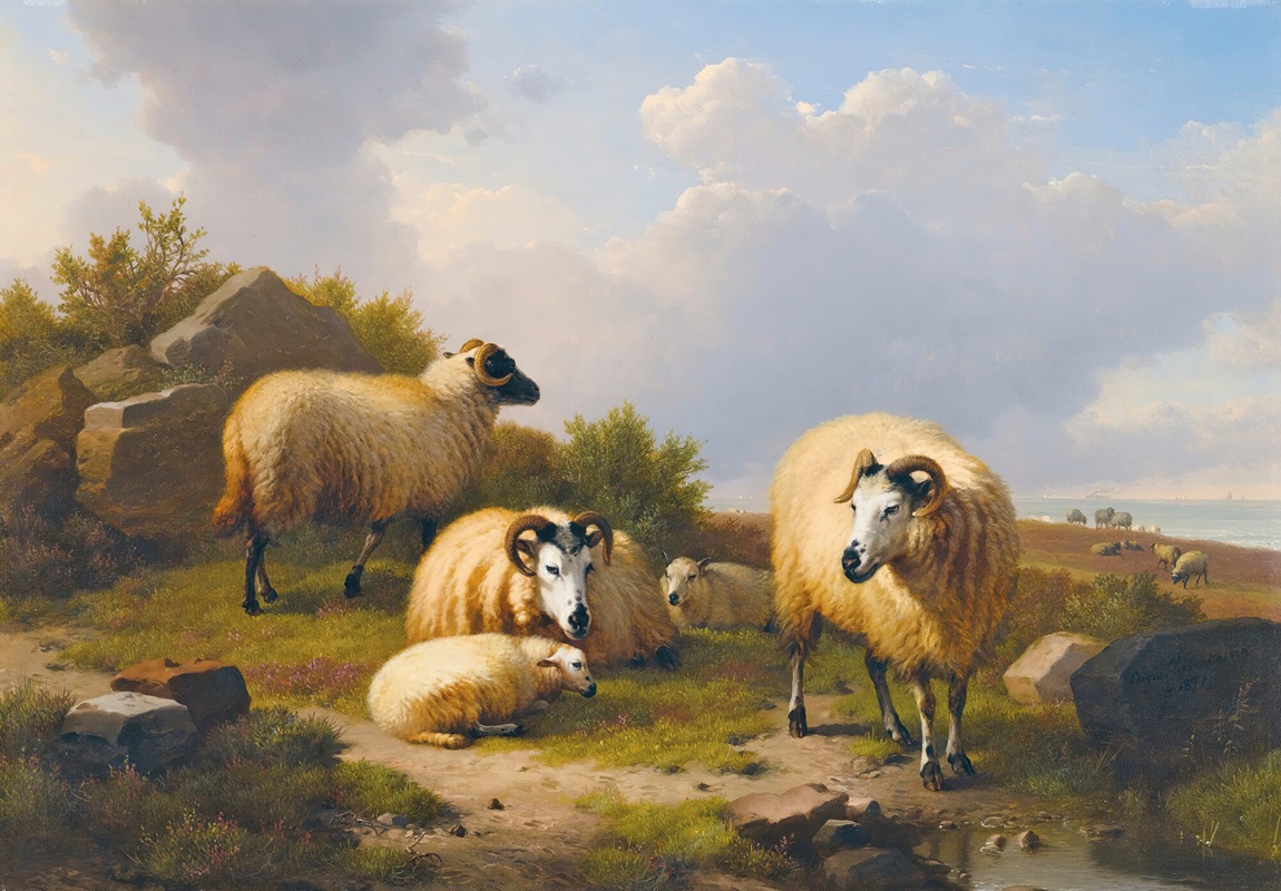 Eugène Joseph Verboeckhoven - Sheep In A Scottish Landscape