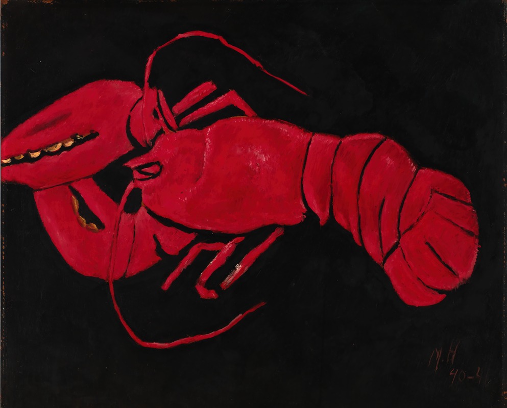 Marsden Hartley - Lobster on Black Background