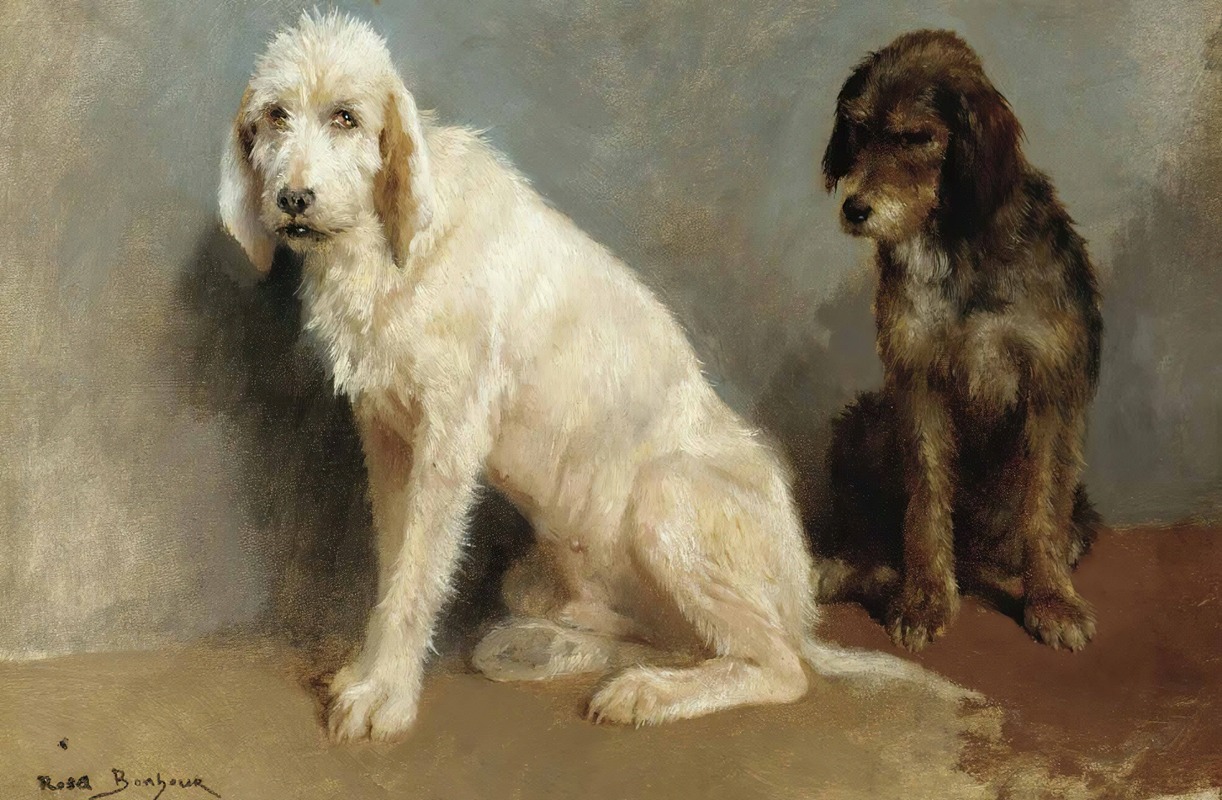 Rosa Bonheur - Study Of Two Dogs
