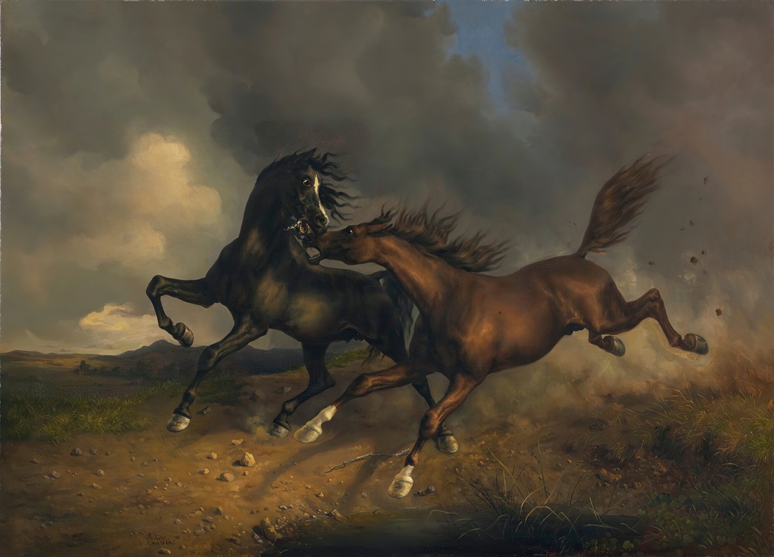 Johann Rudolf Koller - Horses During A Thunderstorm