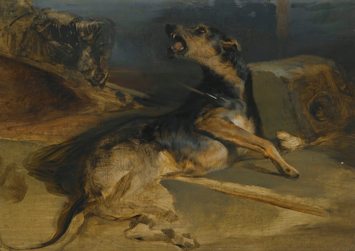 Sir Edwin Henry Landseer - Study Of A Wounded Hound, From Walter Scott’s The Talisman