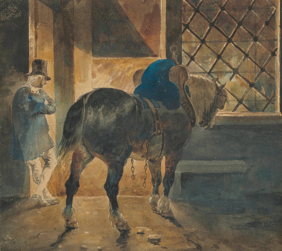 Théodore Géricault - Cheval de trait à l’écurie