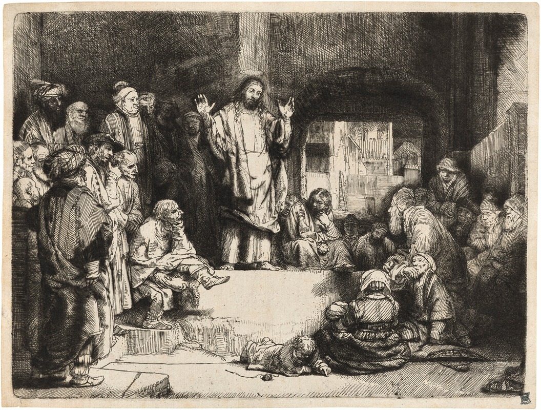 Rembrandt van Rijn - Christ preaching (‘La Petite Tombe’)