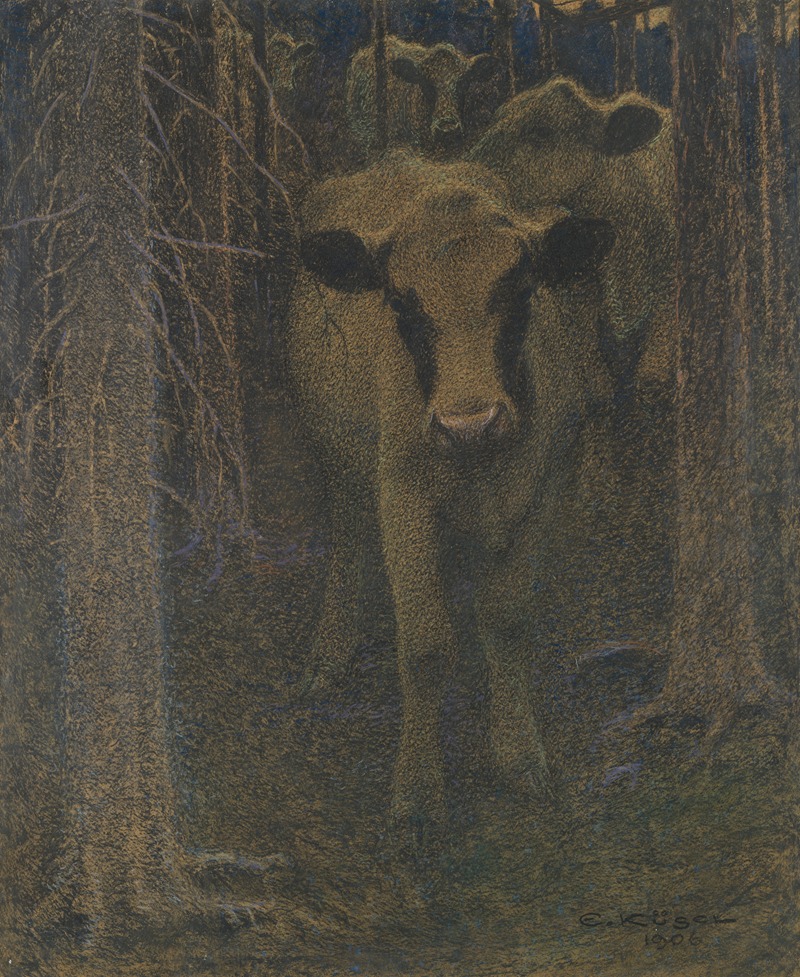 Ernst Küsel - Cows in the Woods