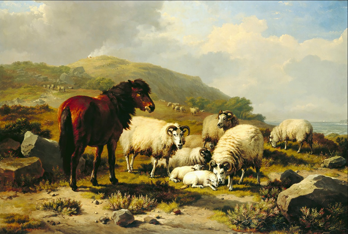 Eugène Joseph Verboeckhoven - Landscape with Sheep