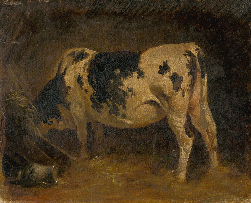 Friedrich August Matthias Gauermann - Cow in a Barn