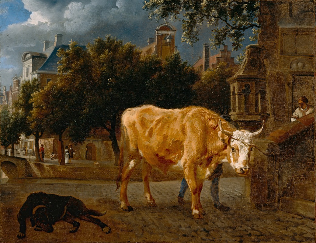 Jan van der Heyden - Bull in a City Street