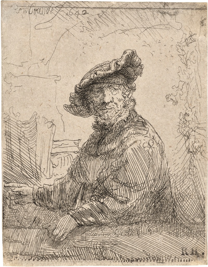 Rembrandt van Rijn - Man in an Arbour