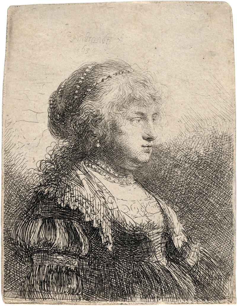 Rembrandt van Rijn - Saskia with Pearls in her Hair