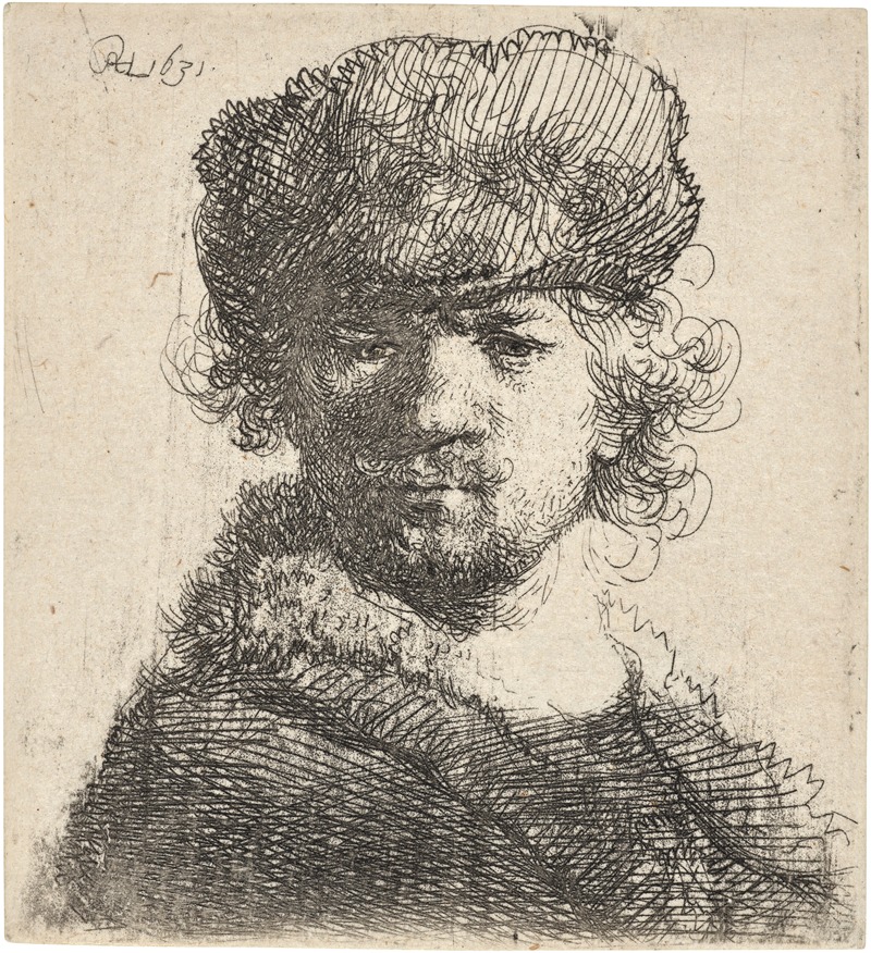 Rembrandt van Rijn - Self-Portrait in a heavy Fur Cap: Bust