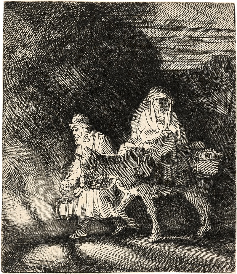 Rembrandt van Rijn - The Flight into Egypt: a Night Piece