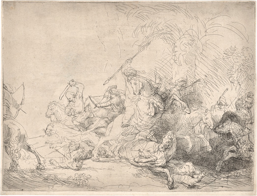 Rembrandt van Rijn - The large Lion Hunt