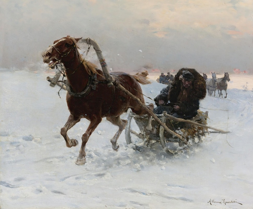 Alfred Von Wierusz-Kowalski - Sledding Caravan