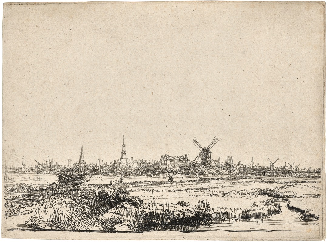Rembrandt van Rijn - View of Amsterdam from the Kadijk