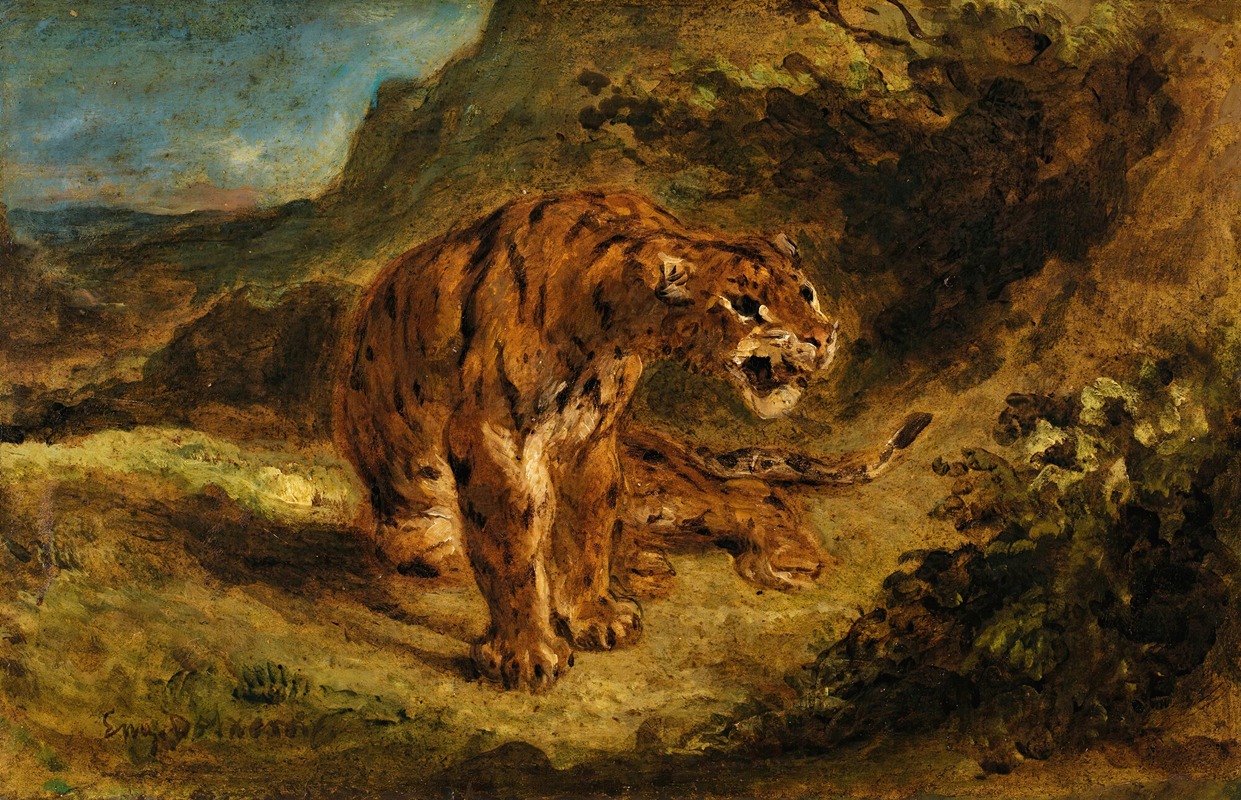 Eugène Delacroix - Tiger On The Look-Out