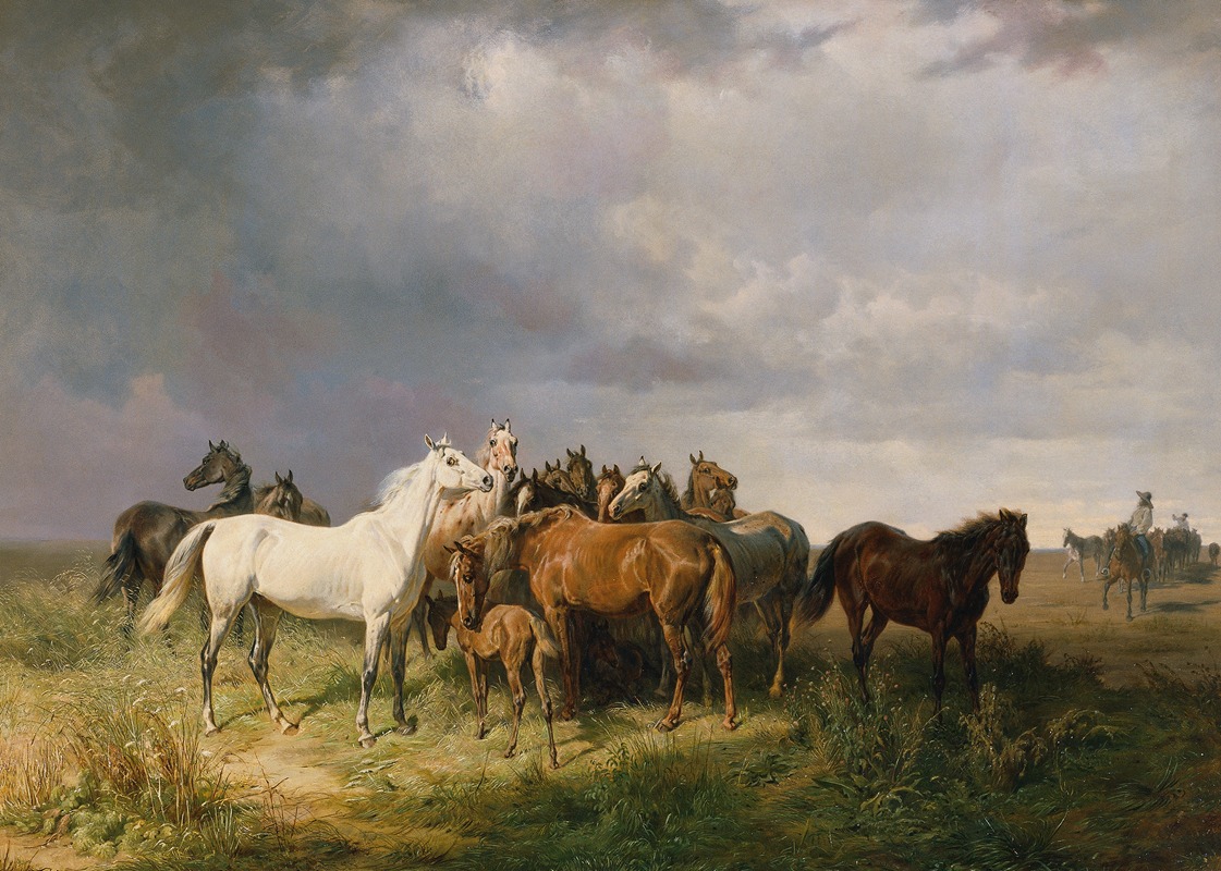 Franz Adam - Pferde auf der Puszta