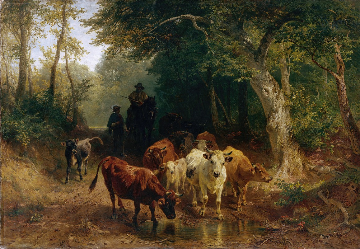 Friedrich Voltz - Heimkehr der Rinderherde im Herbst