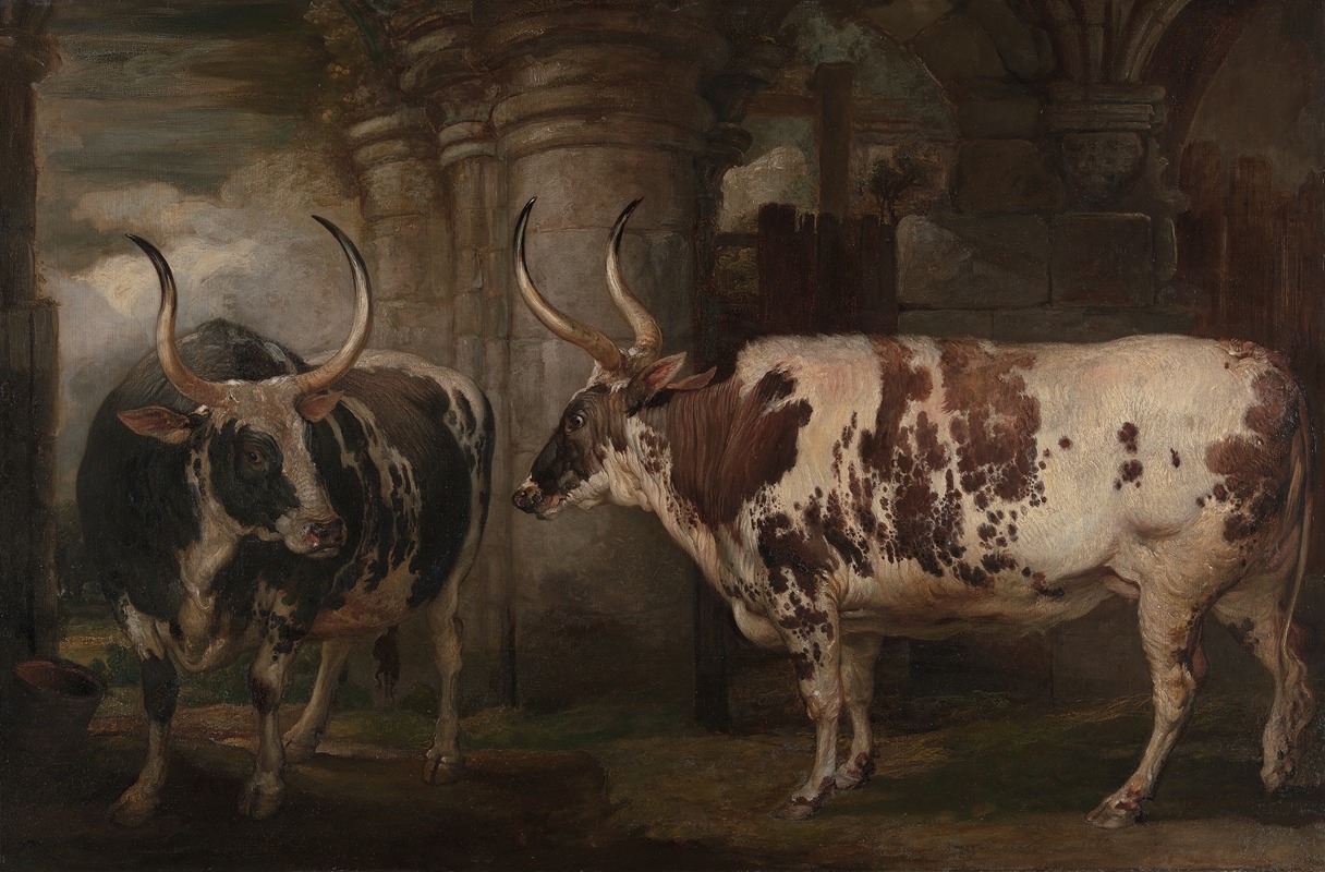 James Ward - Portraits of Two Extraordinary Oxen, the Property of the Earl of Powis