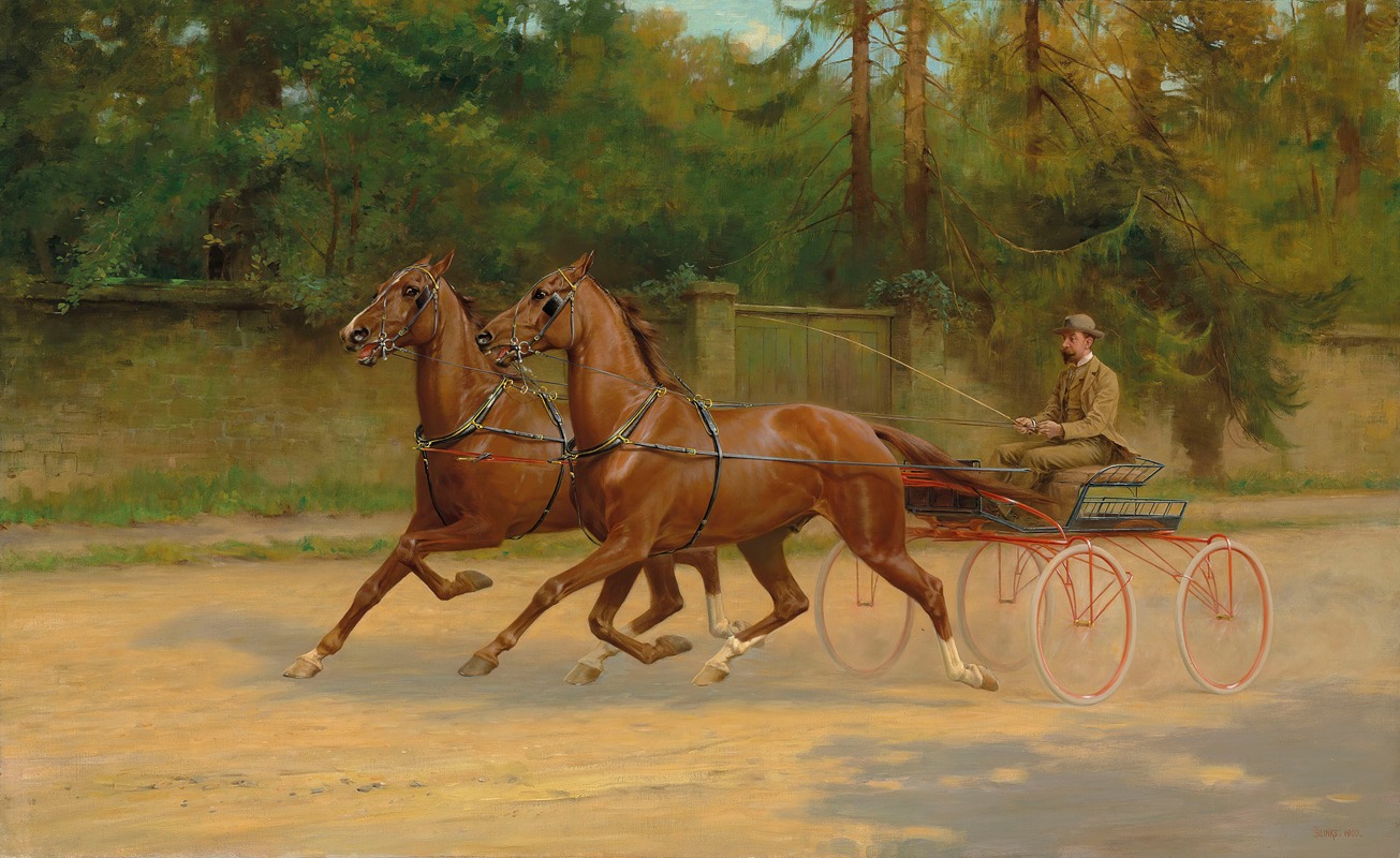 Thomas Blinks - Walter Winans driving a carriage