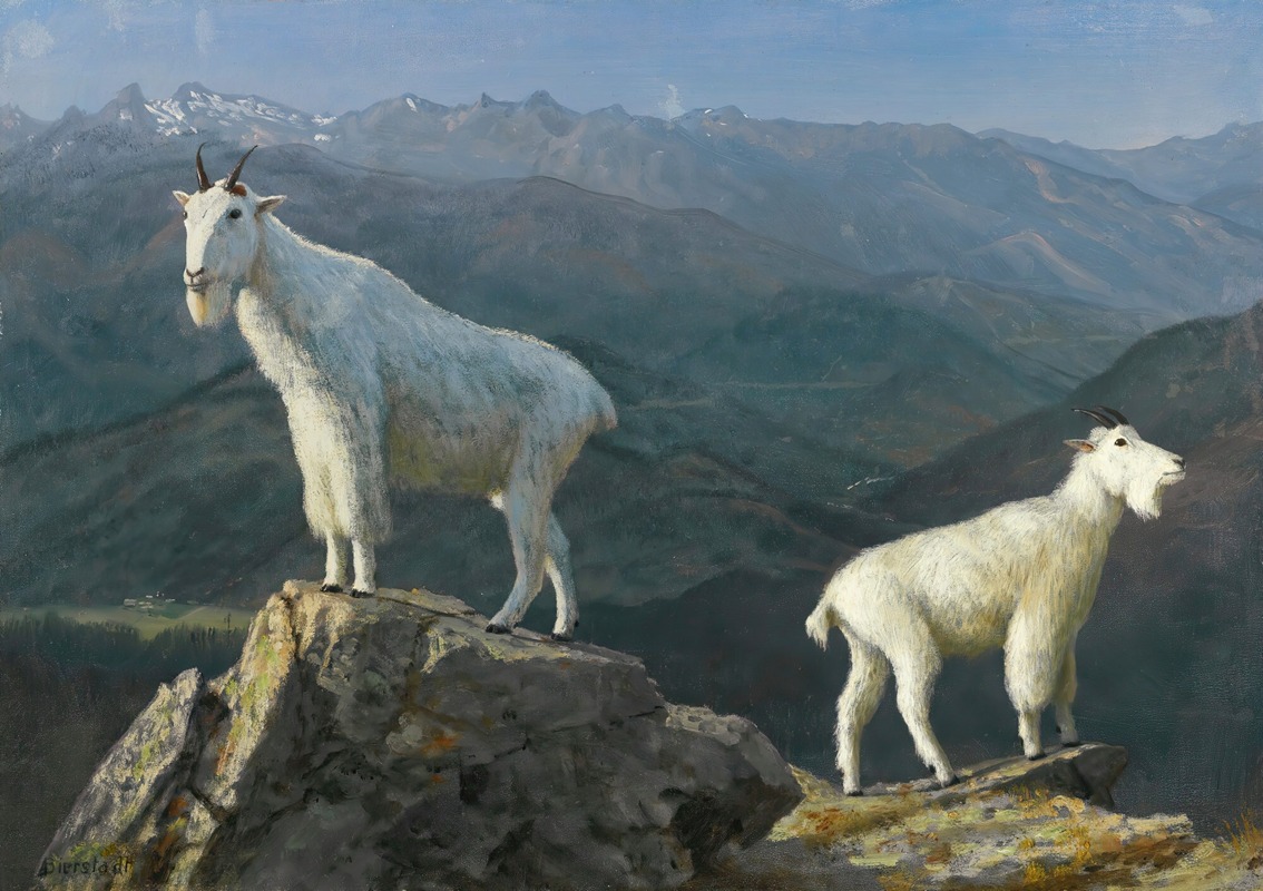 Albert Bierstadt - Mountain goats