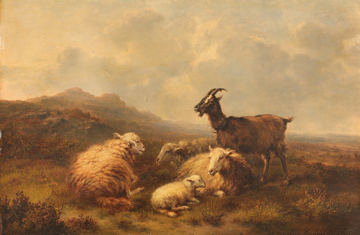 Eugène Joseph Verboeckhoven - Schafe und Ziegen auf der Weide