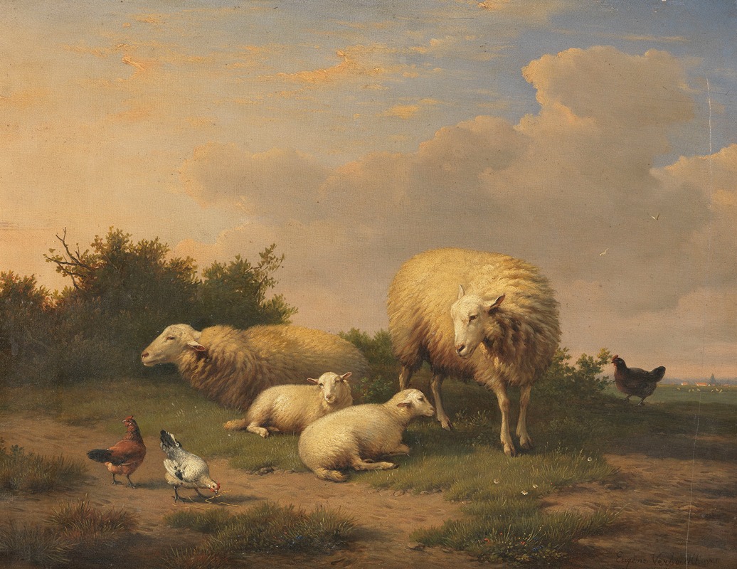 Eugène Joseph Verboeckhoven - Schafe und Lämmer