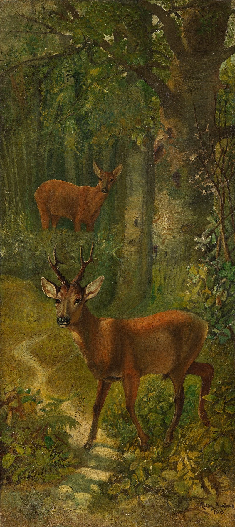 Rosa Bonheur - Deer at the edge of the forest