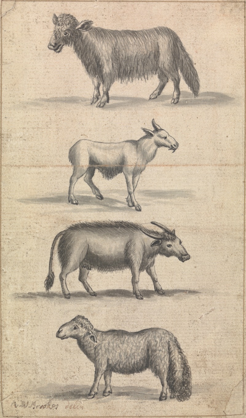 Richard Brookes - Sheep, and Three Animals